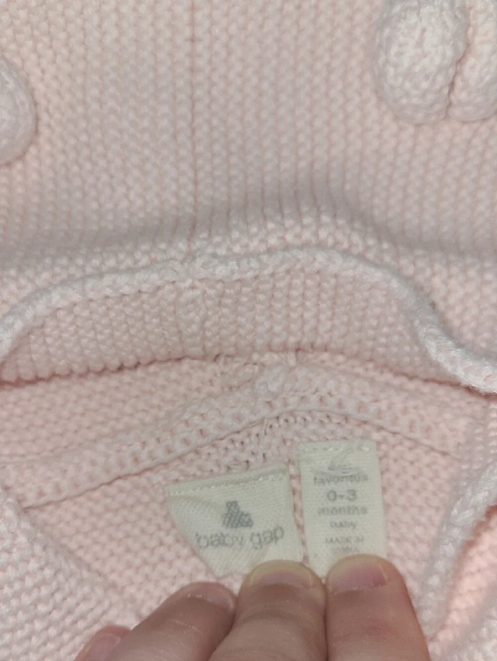 Baby GAP Baby Pink Hooded Knit Cardigan - Soft Button Front SIZE 0-3 Months